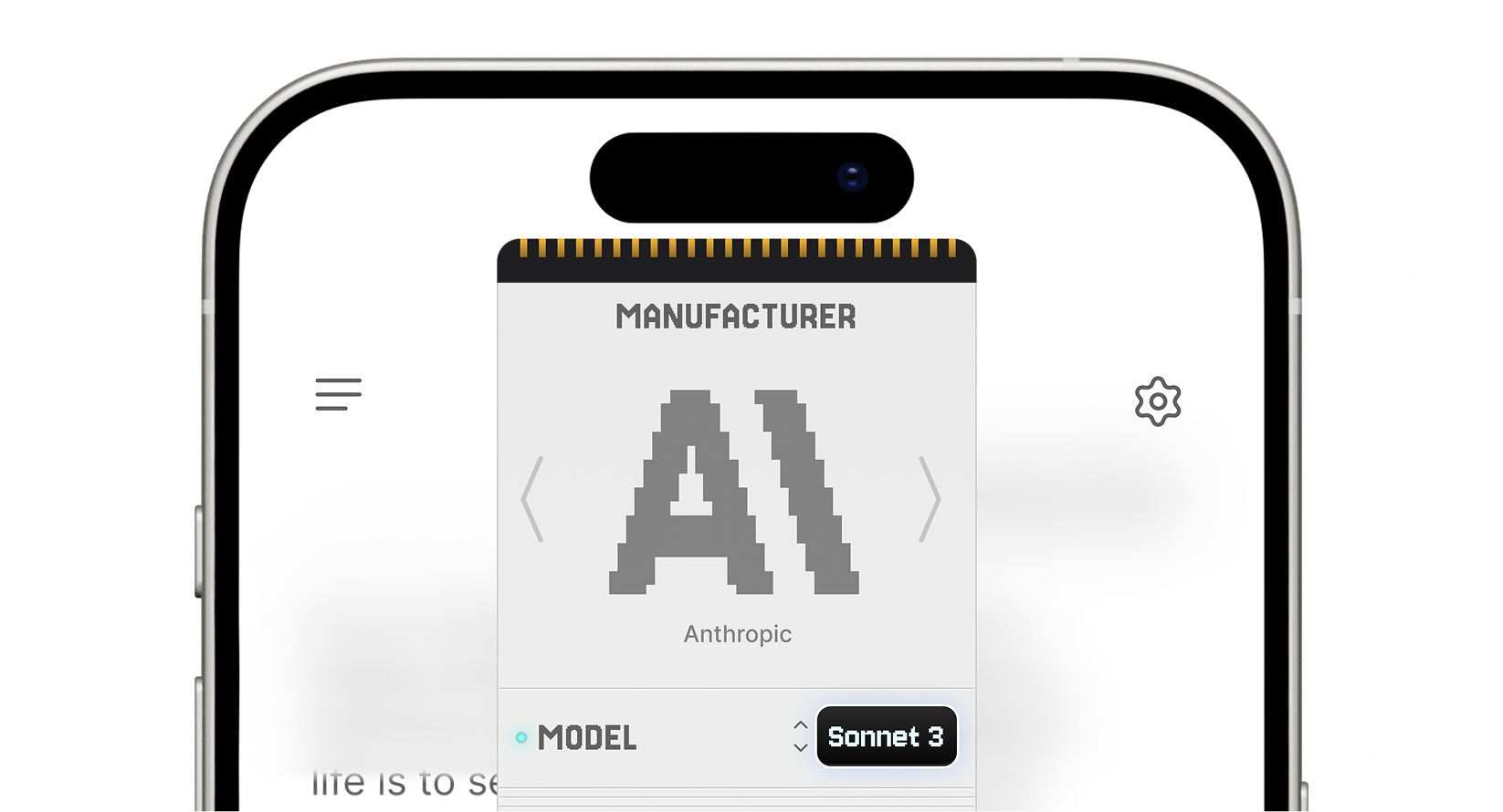 LLM Model Selection UI